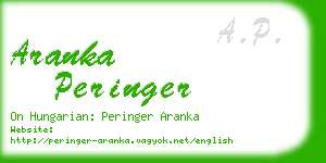 aranka peringer business card